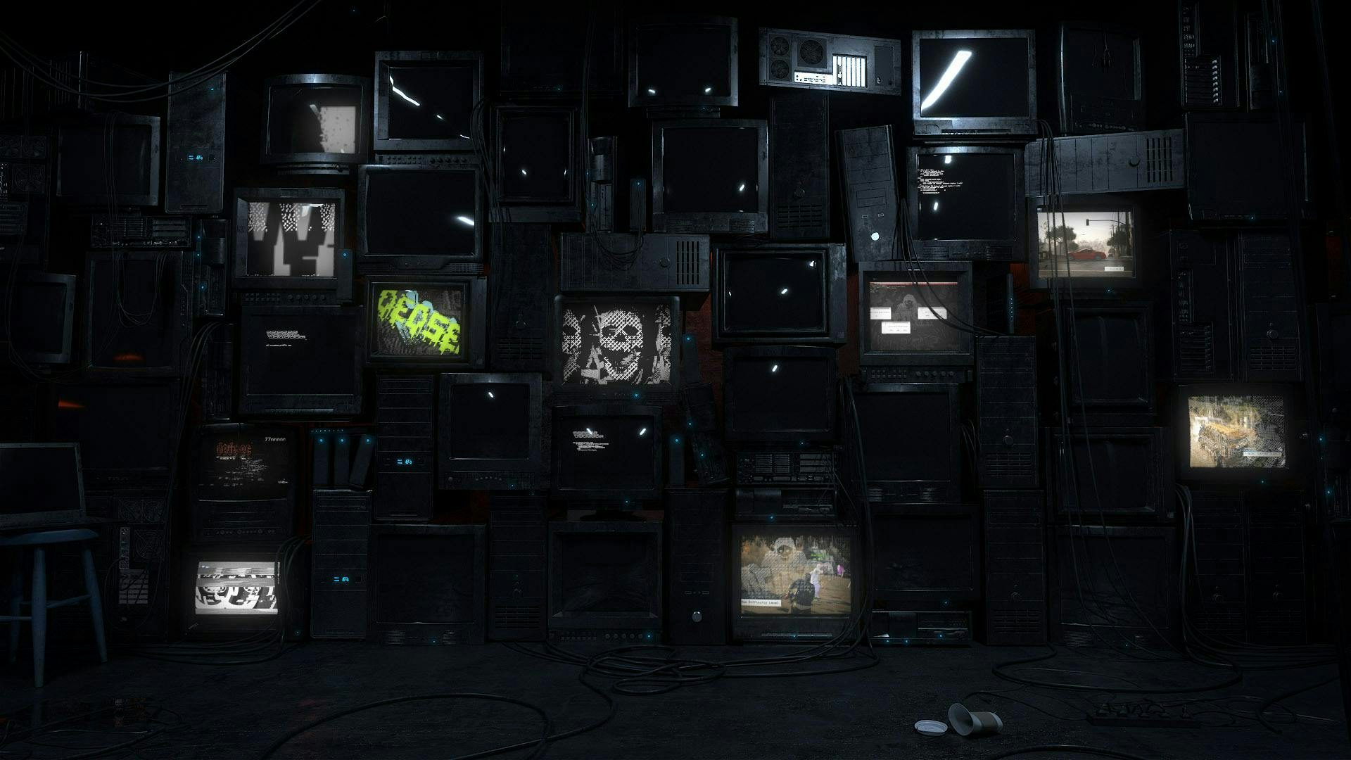 computer wall in the world of Watch Dogs 2